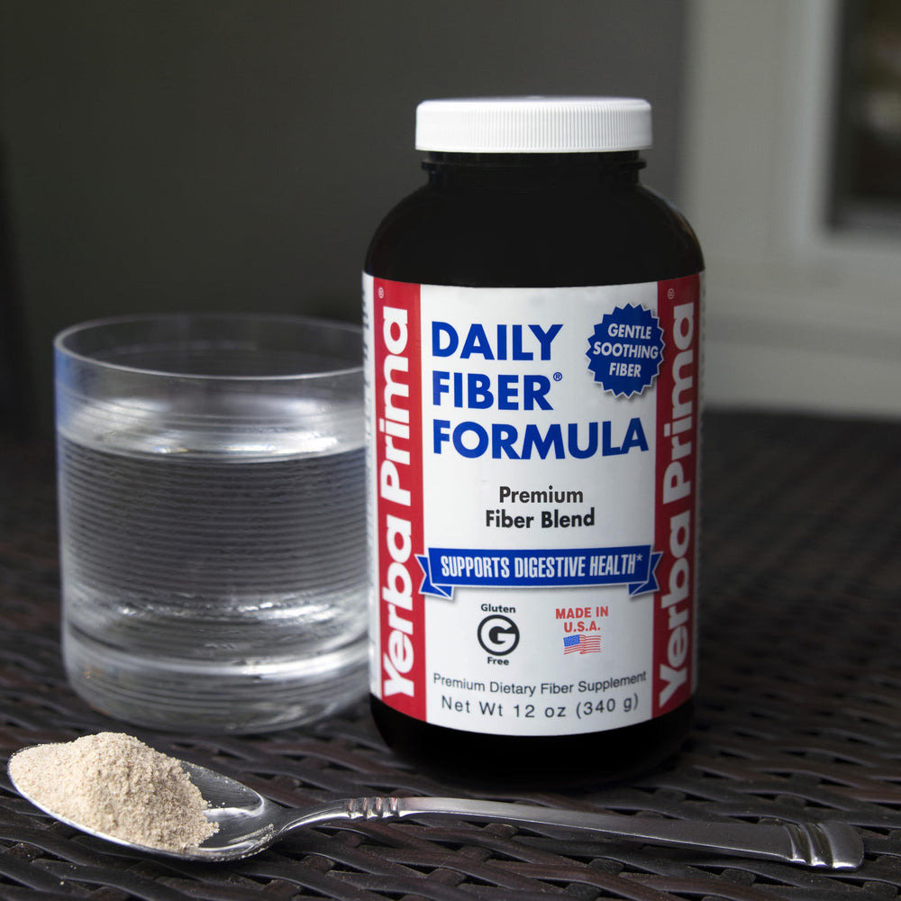 Yerba Prima Daily Fiber Formula scoop included for measured servings.