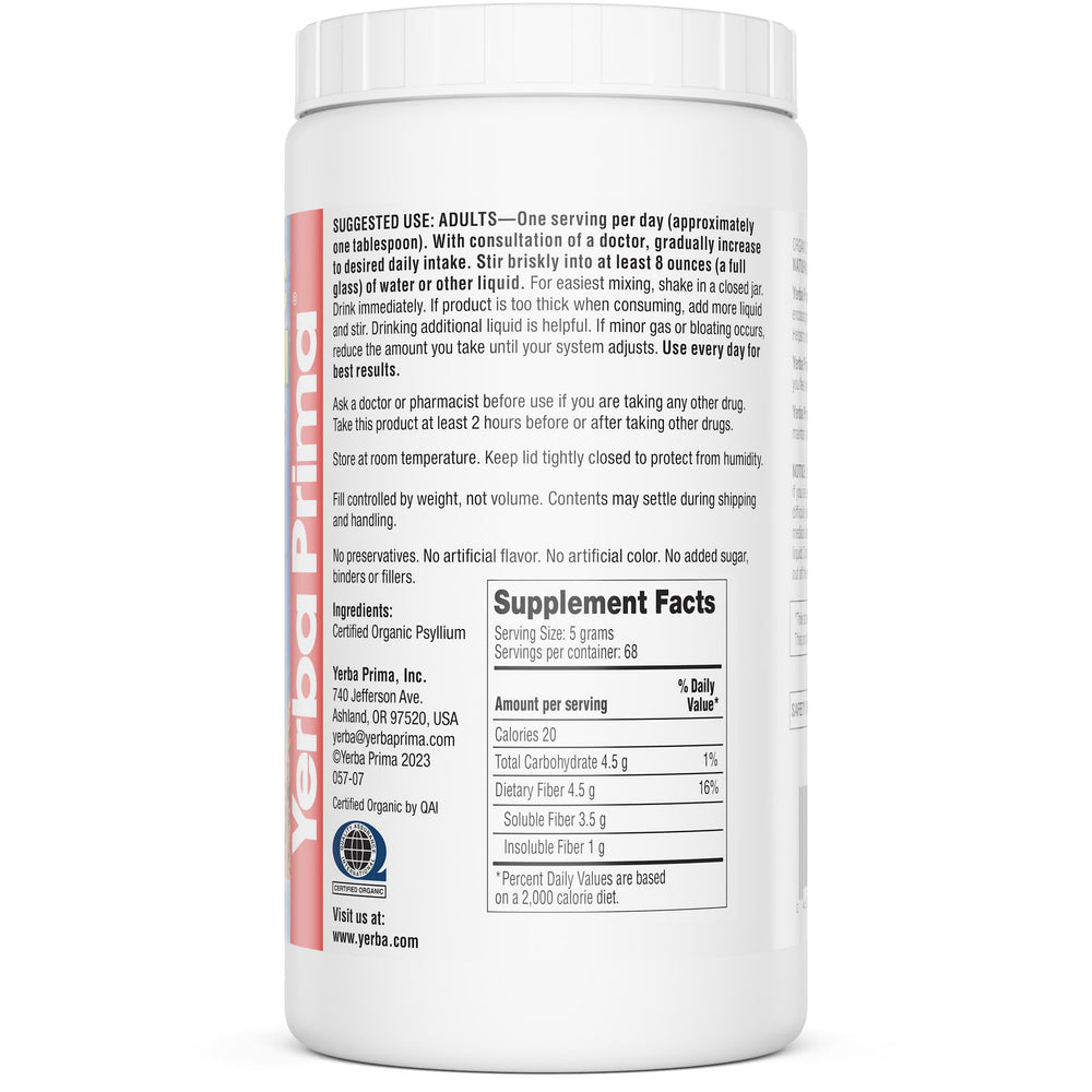 Yerba Prima psyllium husk in a morning smoothie for versatile fiber.