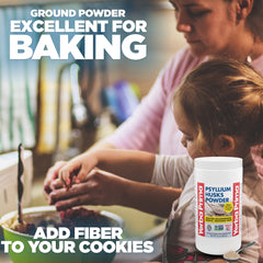 Yerba Prima psyllium husk powder, scoop-ready for a quick fiber boost.