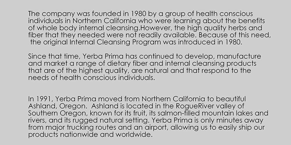 Made in USA Yerba Prima Psyllium packaging