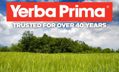 Psyllium in a glass of water with Yerba Prima aids smooth consumption.