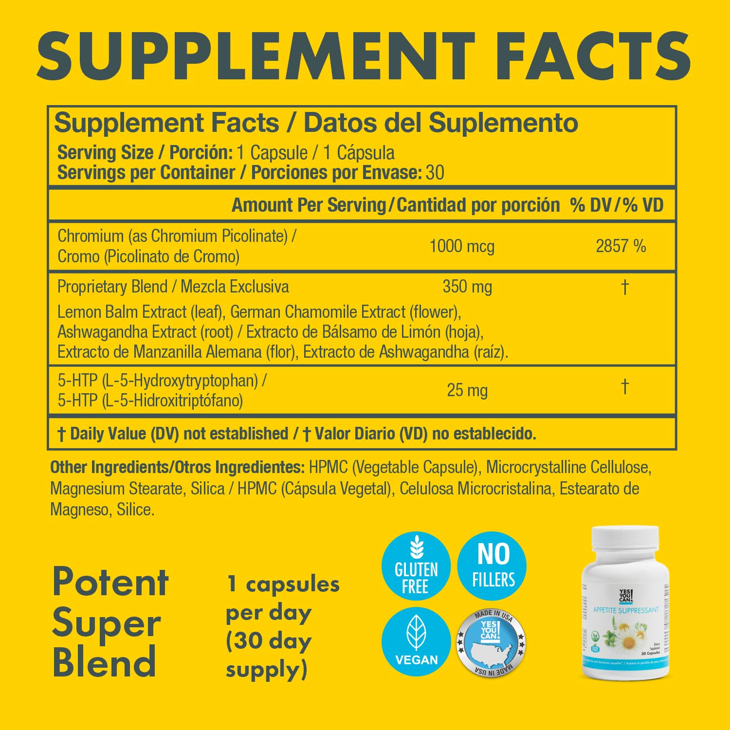 Yes You Can packaging highlights natural ingredients and suggested use