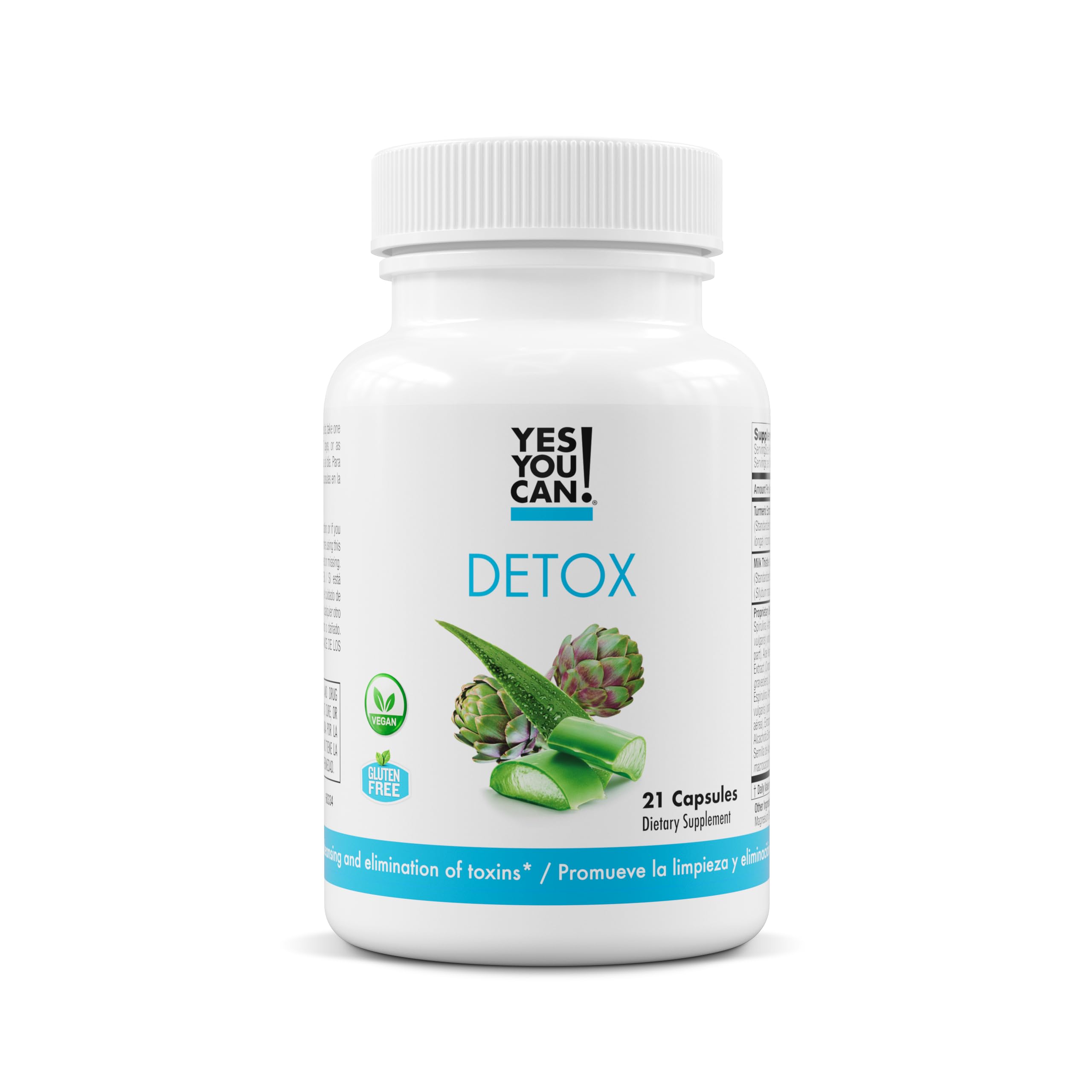 Yes You Can! detox pills bottle on shelf showing a gentle cleanse concept and hydration support.