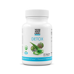 Yes You Can! detox pills bottle on shelf showing a gentle cleanse concept and hydration support.