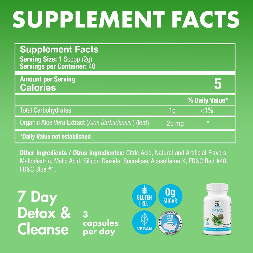 Pouring Yes You Can! detox pills capsules into a glass for convenient use.