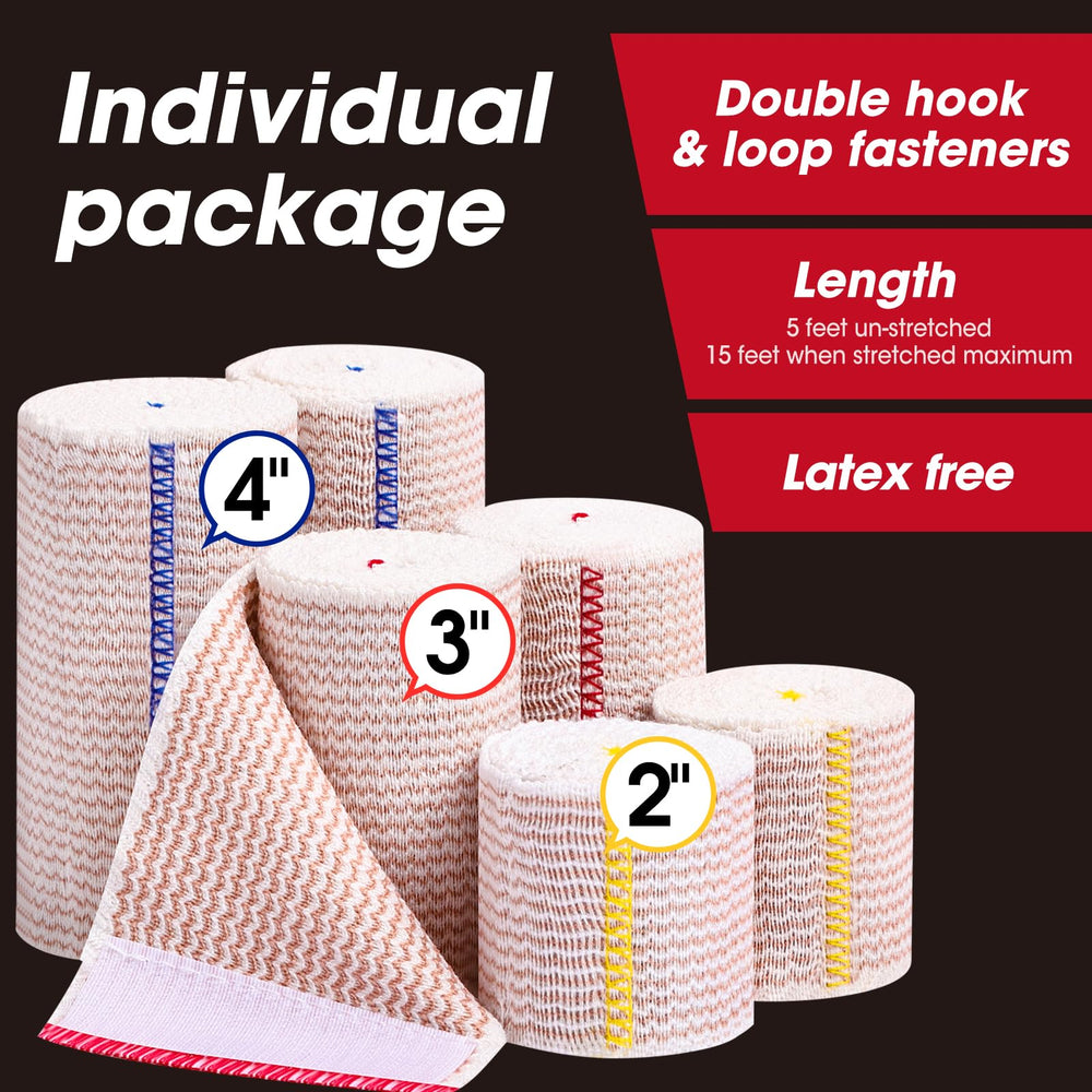 YesBes banda elástica 6 pack 2x3 para tobillos y rodillas con sujeción estable