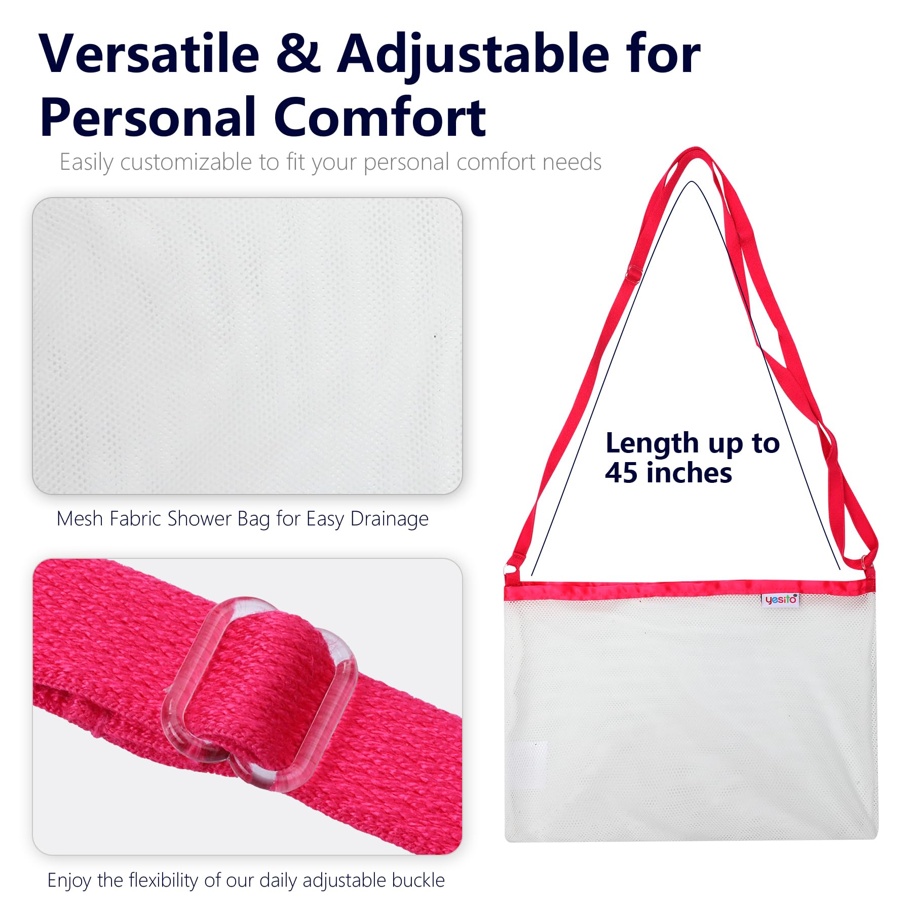 Yesito easy-clean mesh pouch pink durable and reusable