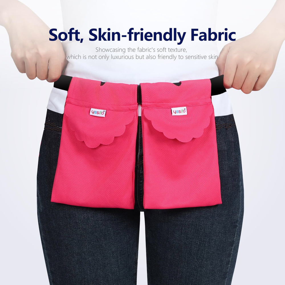 Yesito drainage pouch pink with two pockets supports both sides for organized recovery