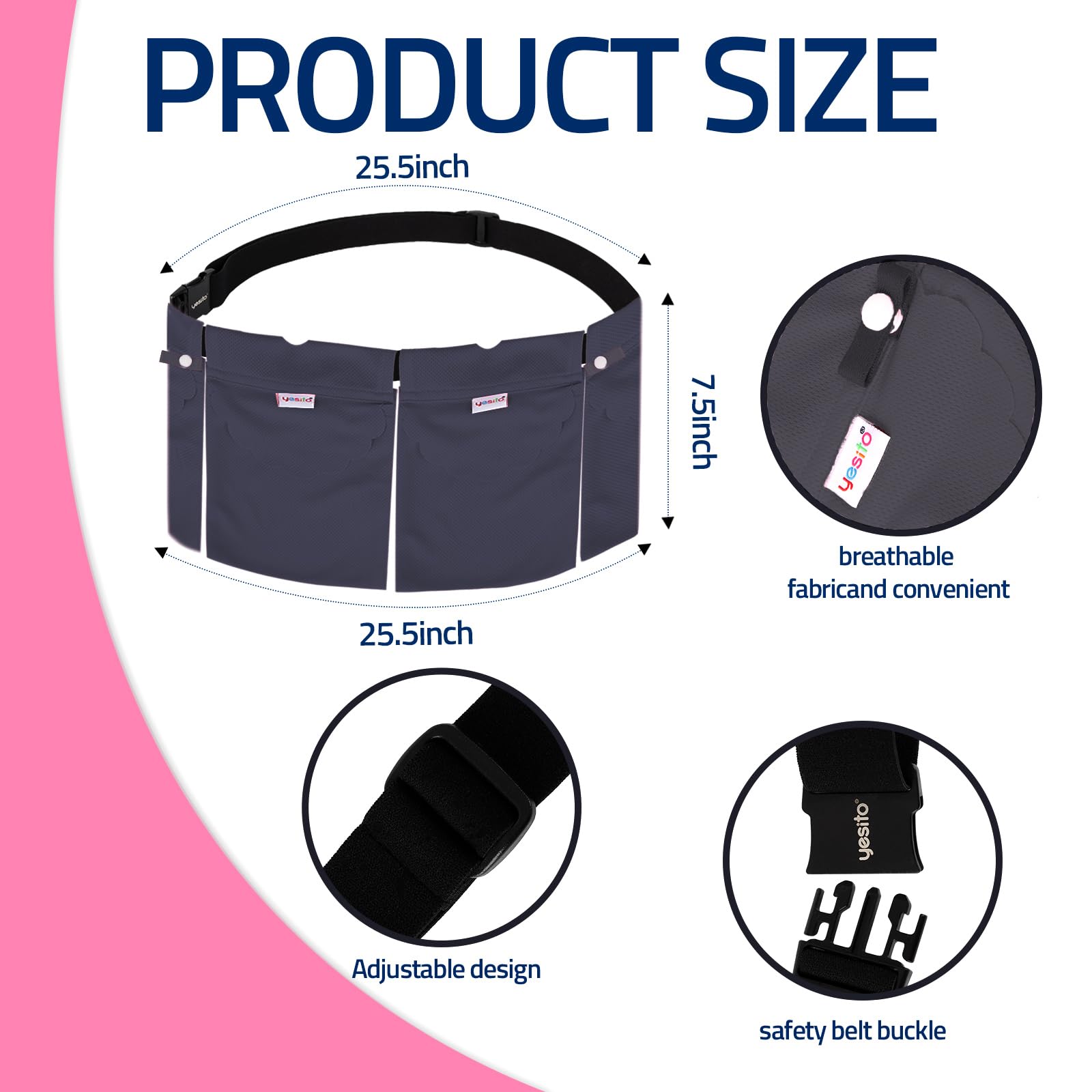 Yesito blue mesh shower bag ready for safe showering after surgery.