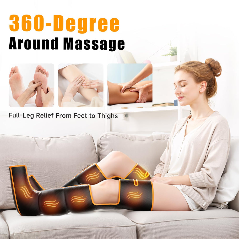 Yeskuyan leg massager offers three heat settings for cozy warmth.