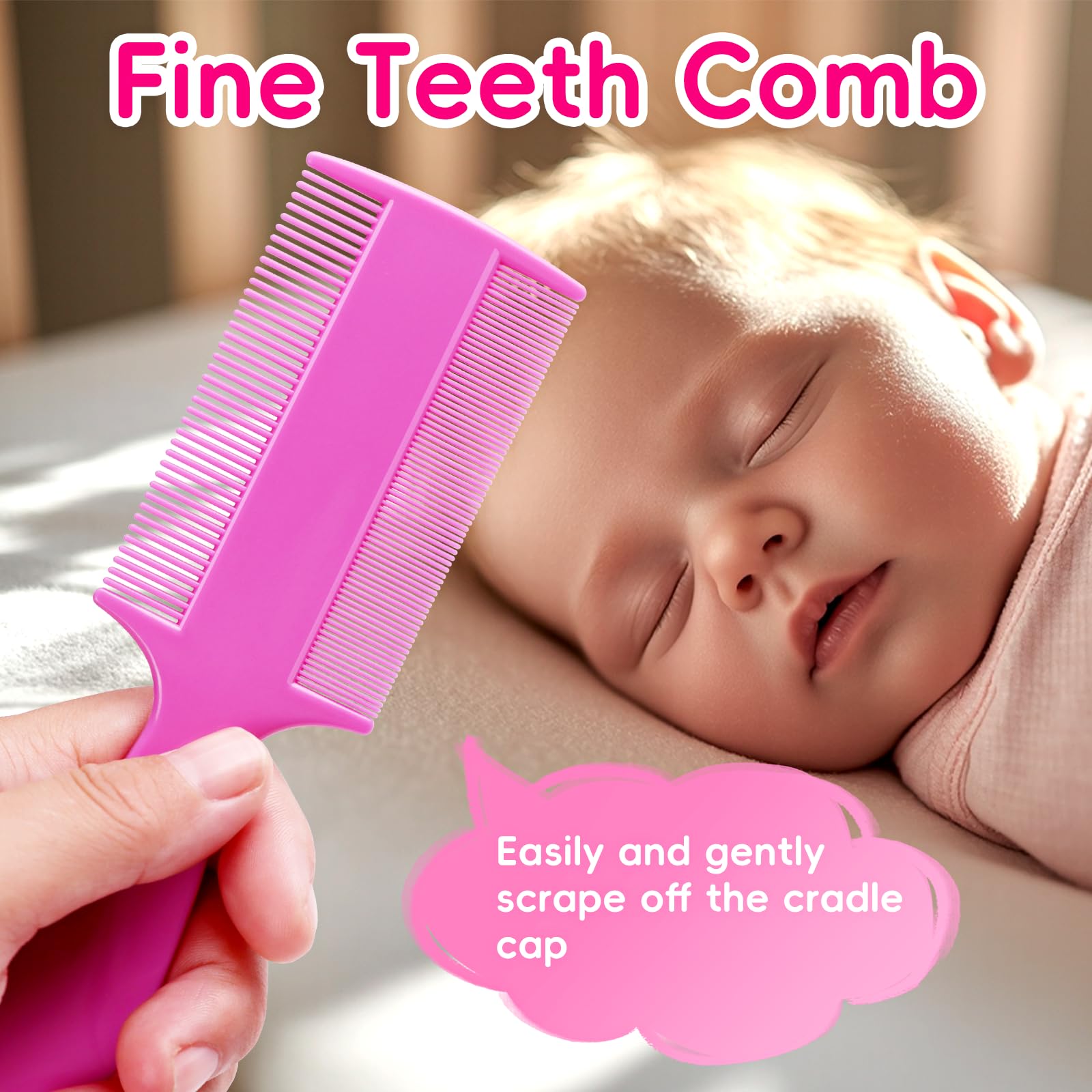 YESYBC fine-tooth comb pink for smooth detangling