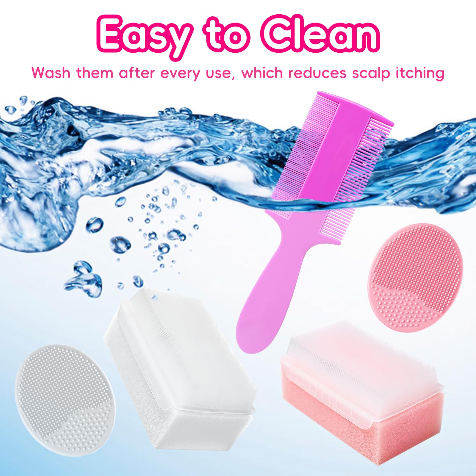 YESYBC long-handle baby brush pink for easy grips