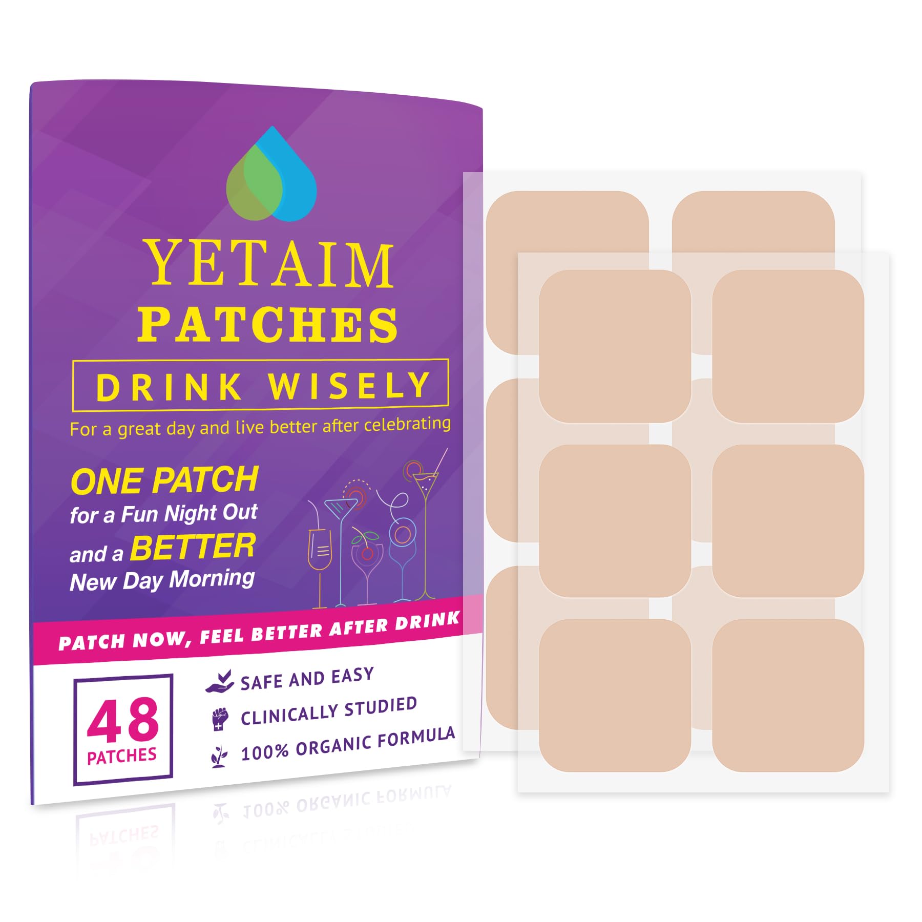 YETAIM Recovery Patch on the arm provides quick energy support for a long night.
