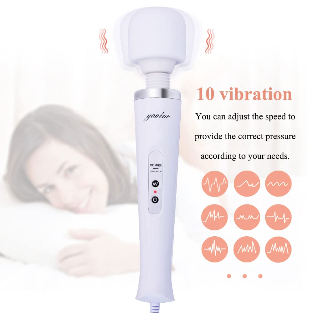 YEVIOR wired massager removable soft head provides easy cleaning and gentle surface contact.