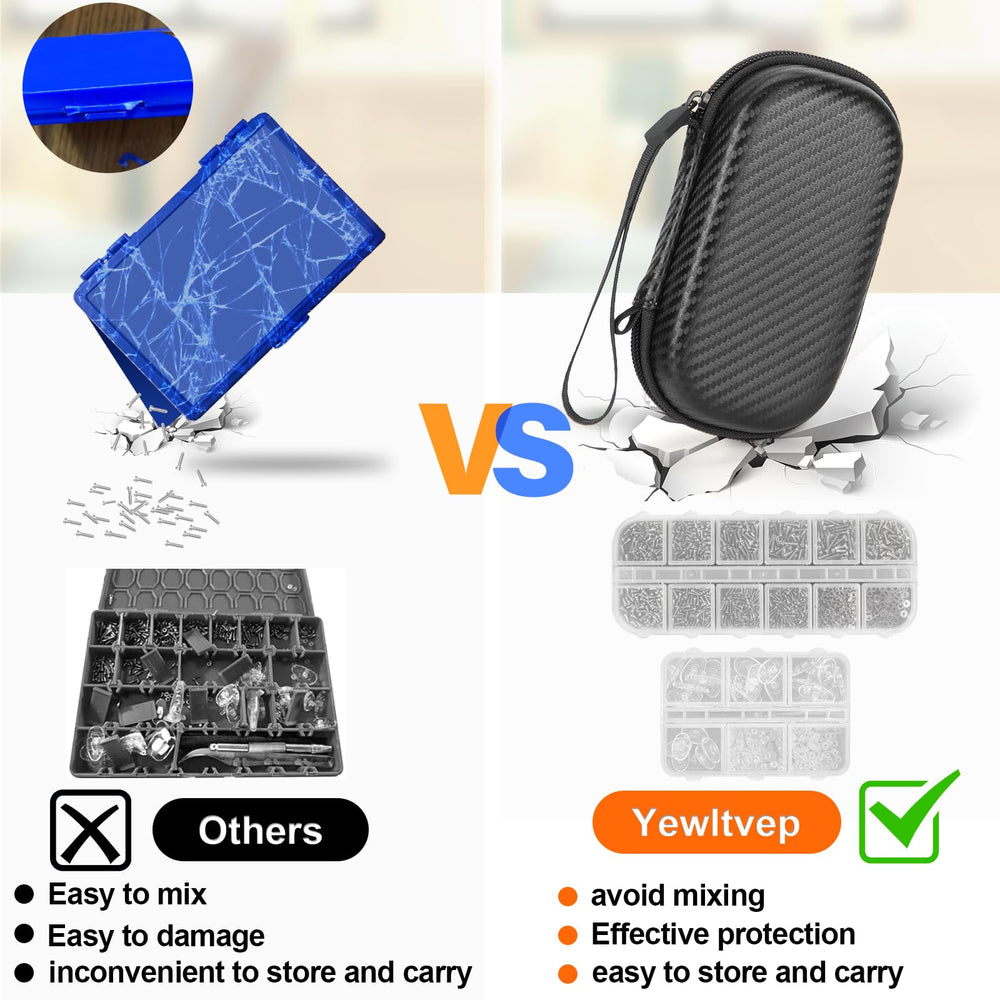 Yewltvep curved tweezers and magnifier aid precise adjustments.
