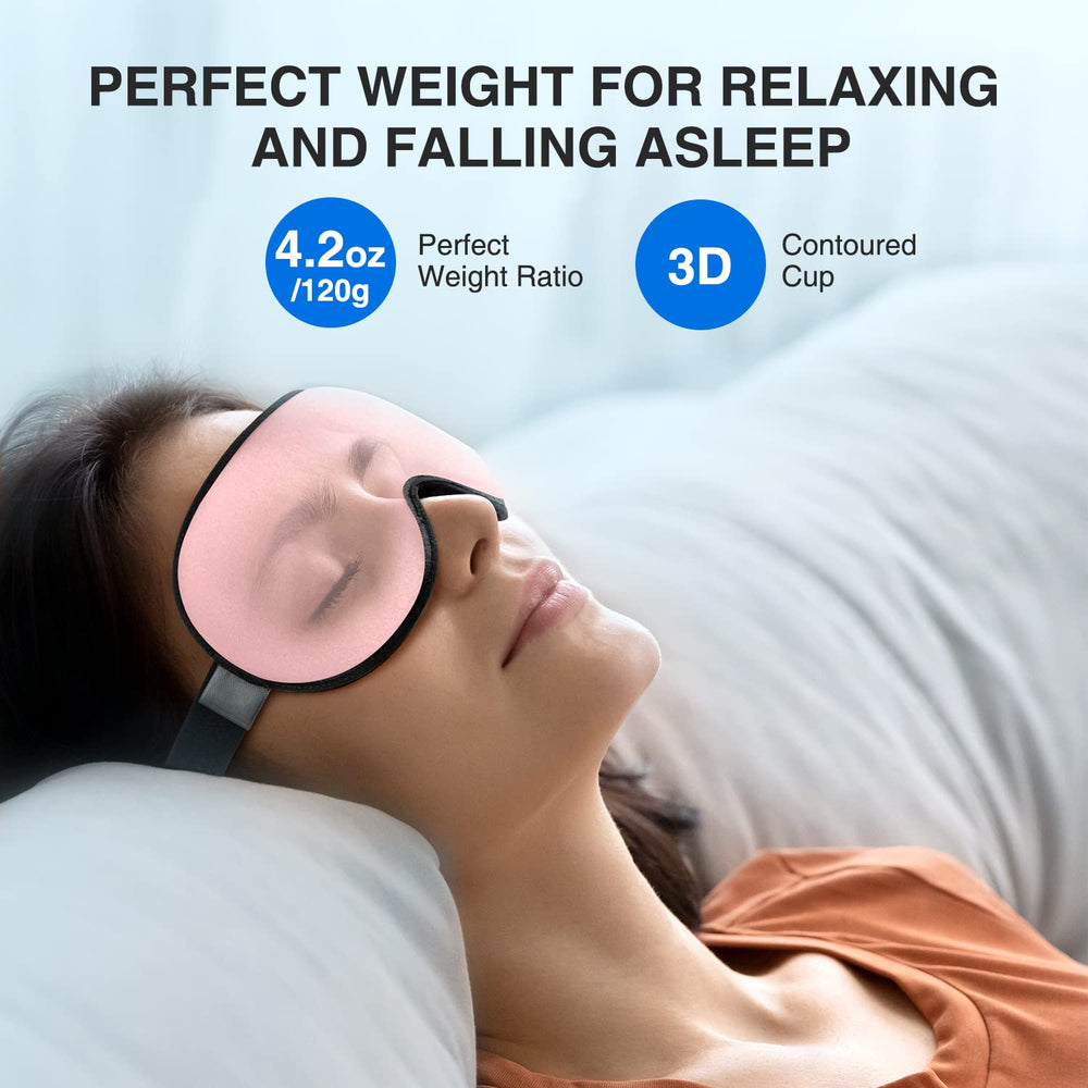 YFONG weighted sleep mask on the face with ergonomic, light-blocking fit