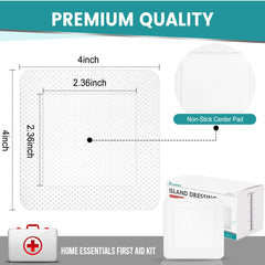 Closeup of YHOVID bordered gauze with a non-stick center pad for easy, painless removal