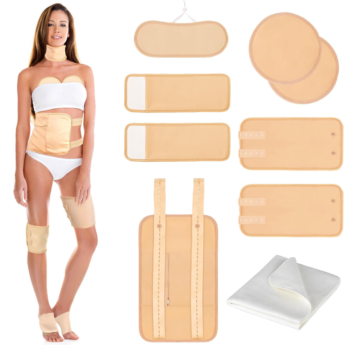 YHOVID castor oil pack neck wrap with organic cotton for soothing tension.