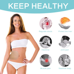 YHOVID castor oil patch at the belly button for discreet, convenient coverage