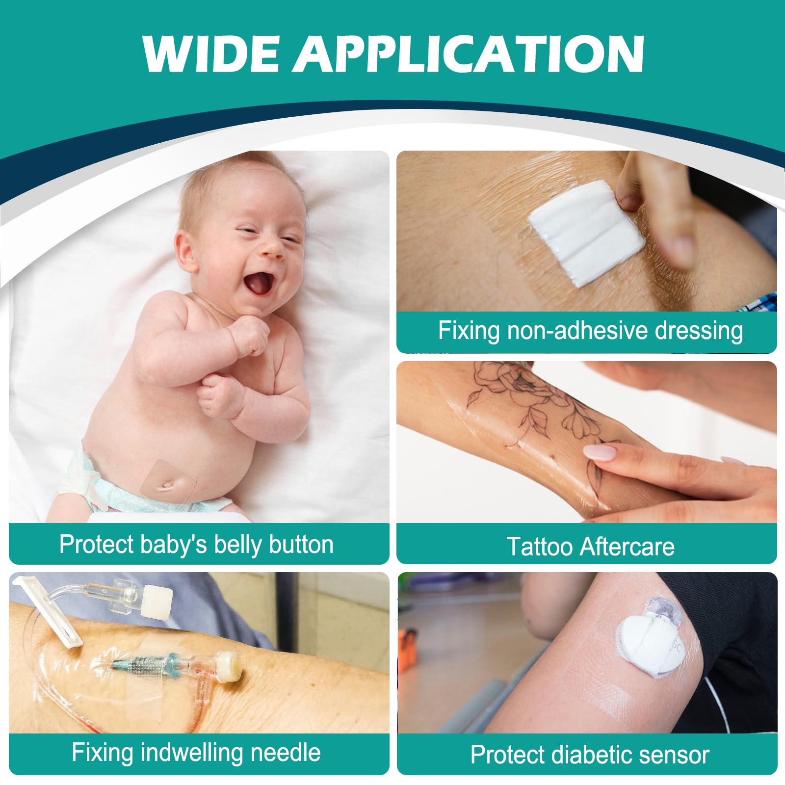 YHOVID pre-cut dressing highlights easy application and wound observation.