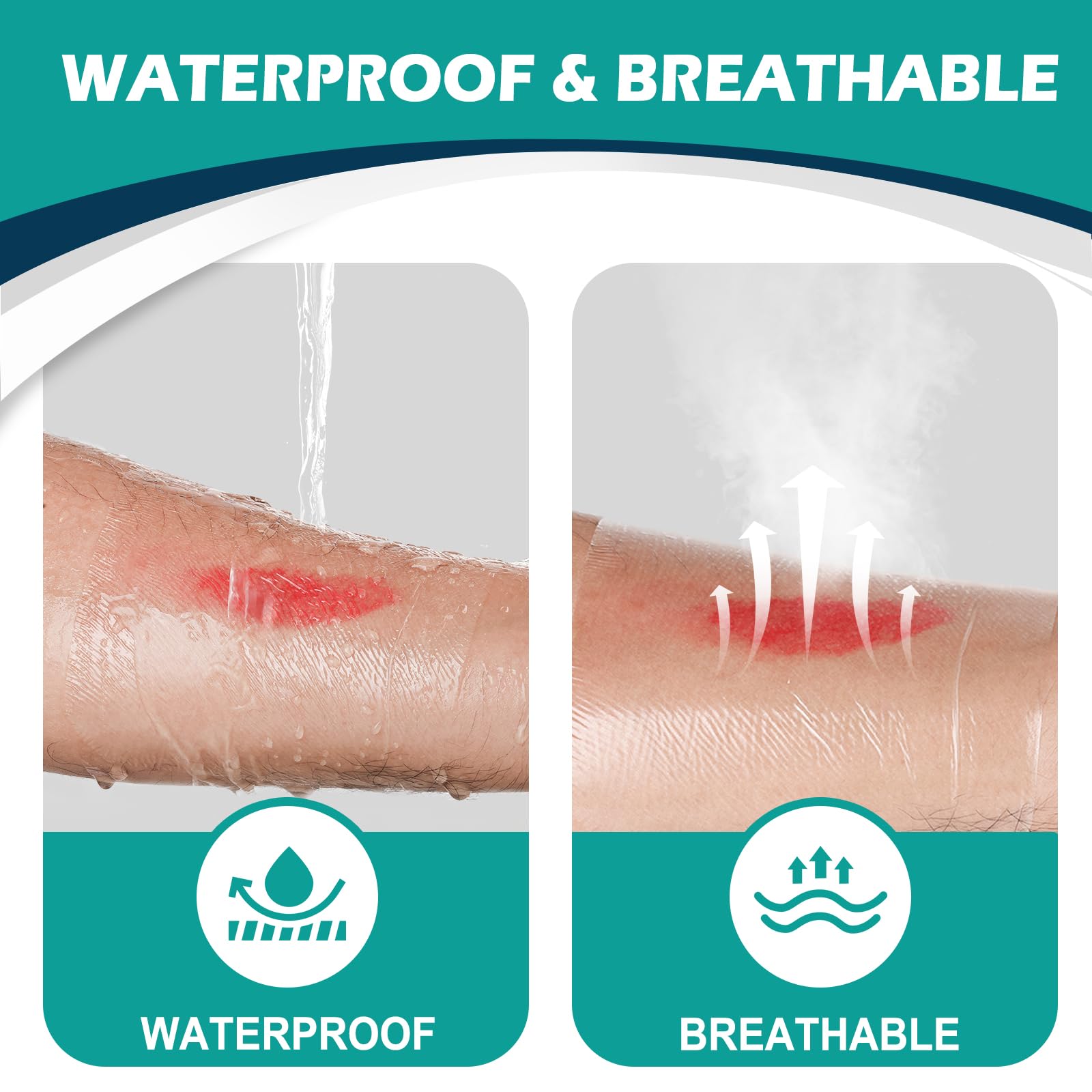 Tattoo aftercare scenario with YHOVID clear film dressing for post-ink protection.