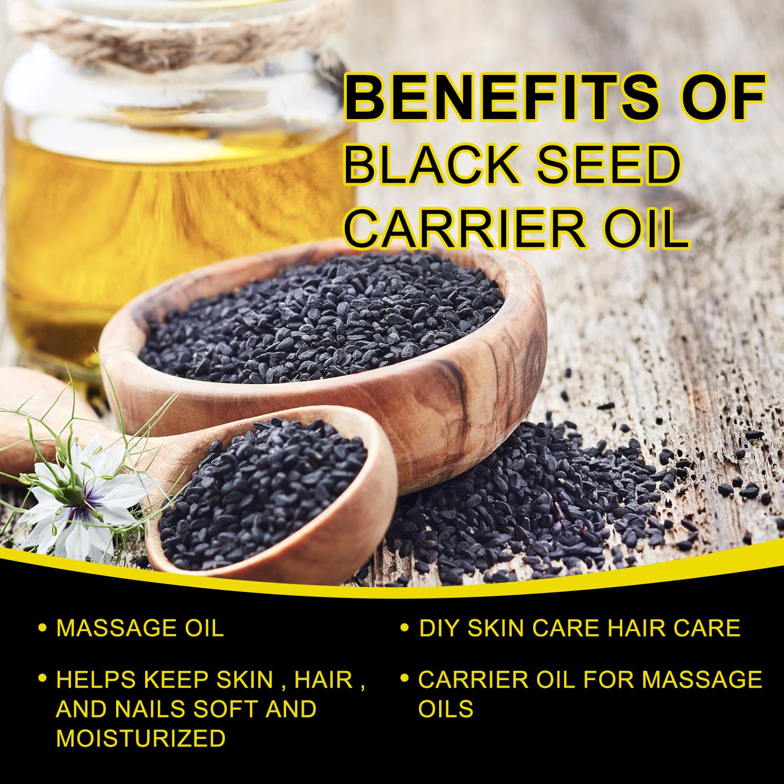 yieegcm aceite semilla negra prensado frio, conserva nutrientes