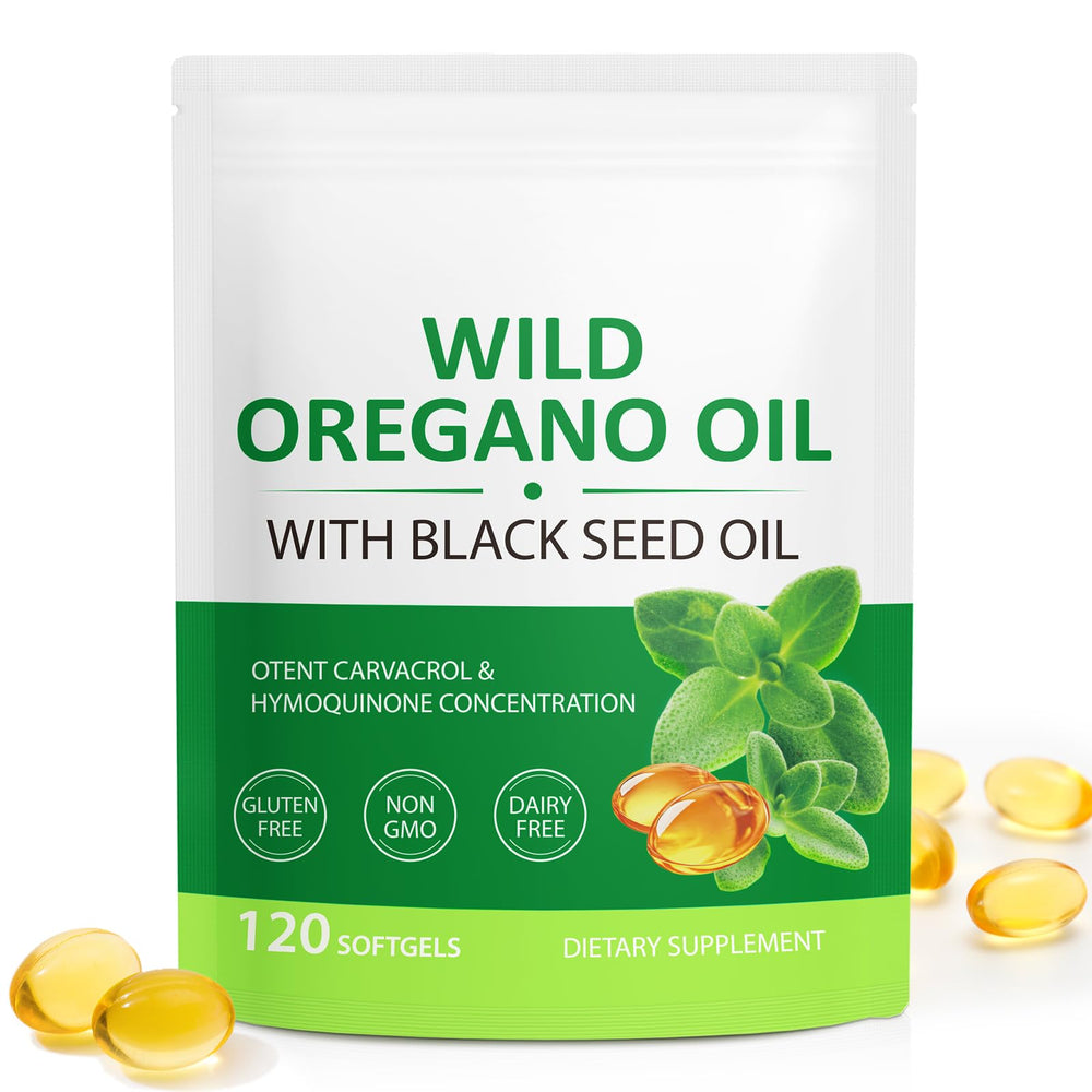 YIEEGCM wild oregano oil softgels bottle for daily vitality support.