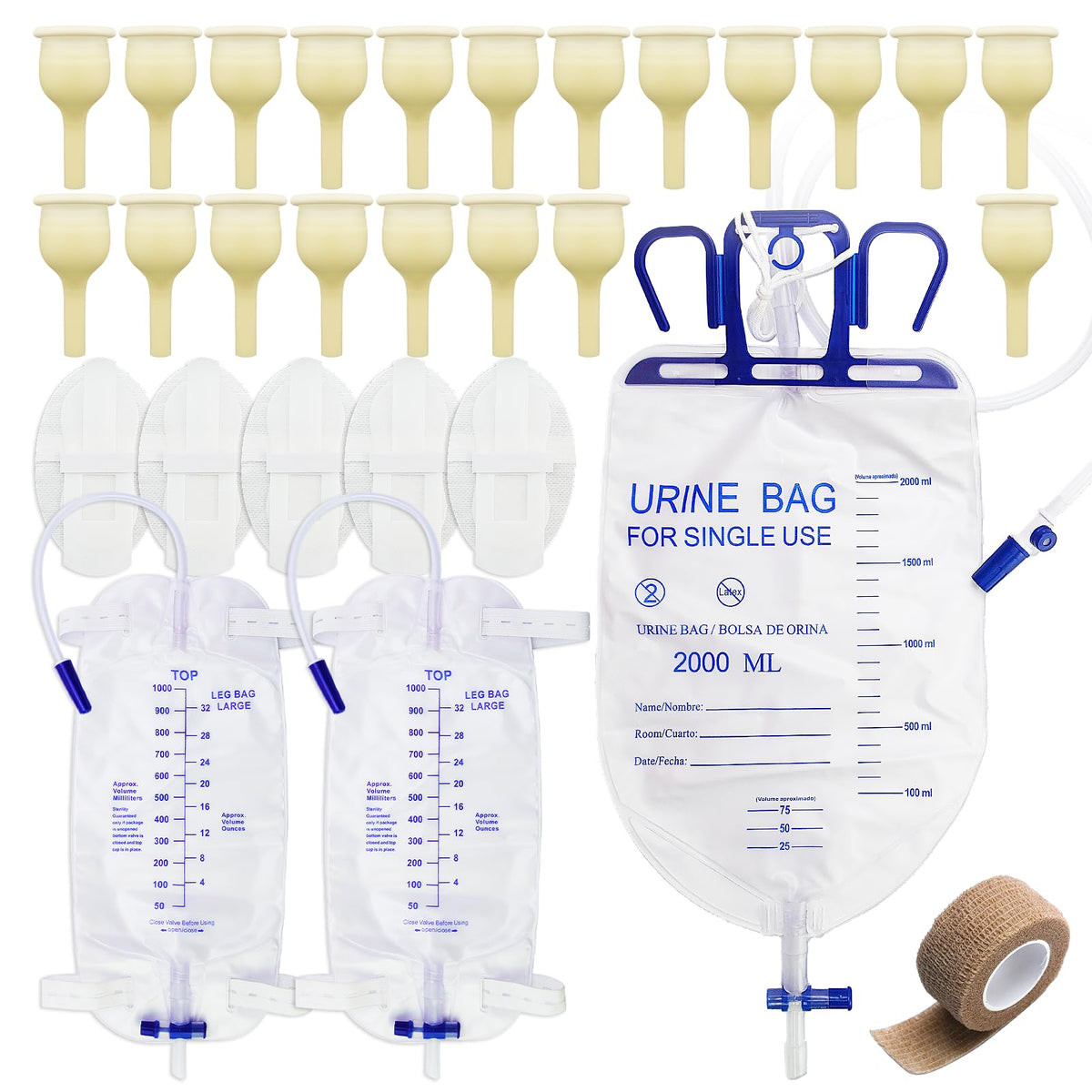 Yiisin external condom catheter set for elderly-male users with comfortable fit and secure containment