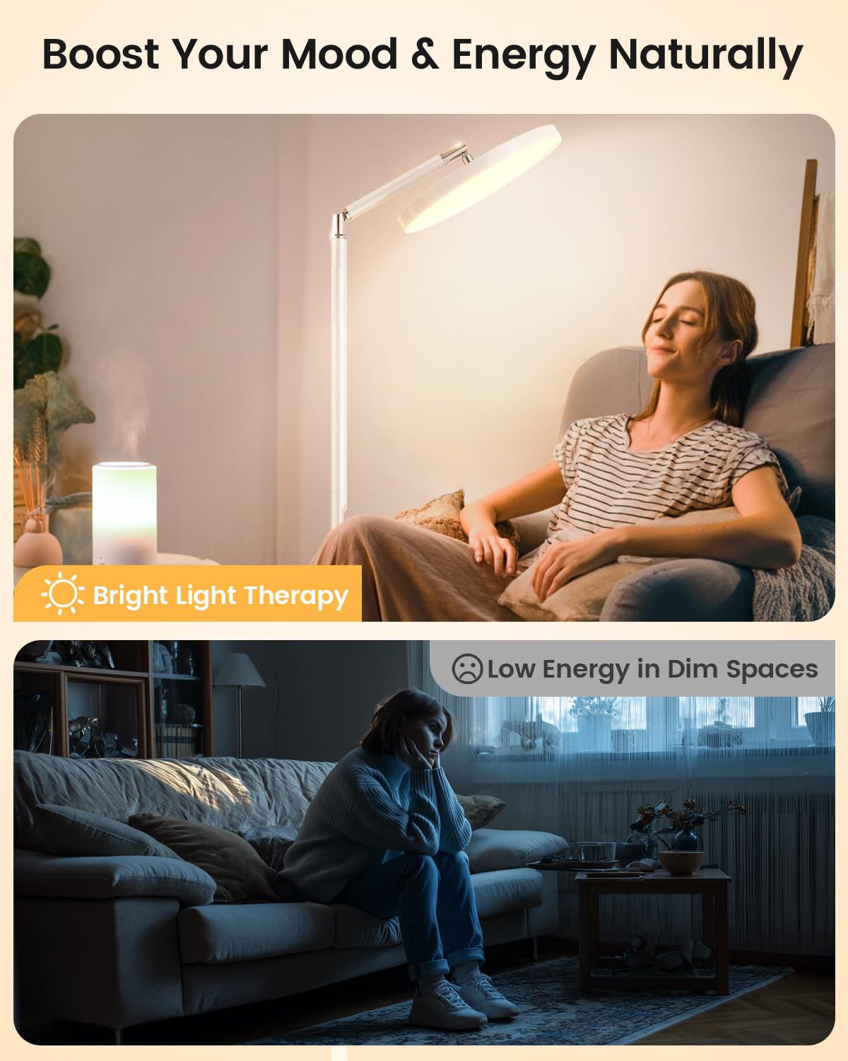 Yikola Light Floor Lamp with 10 brightness levels for tailored illumination.