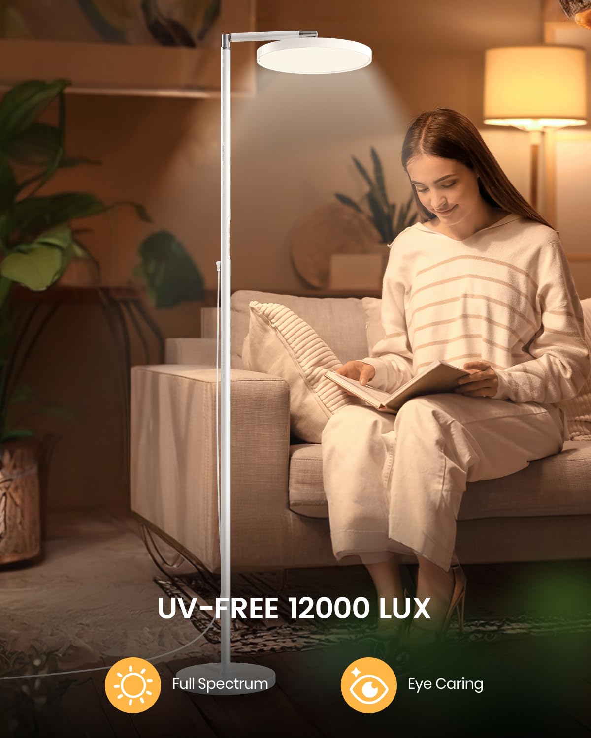 Yikola Light Floor Lamp color modes from warm to cool for any task.