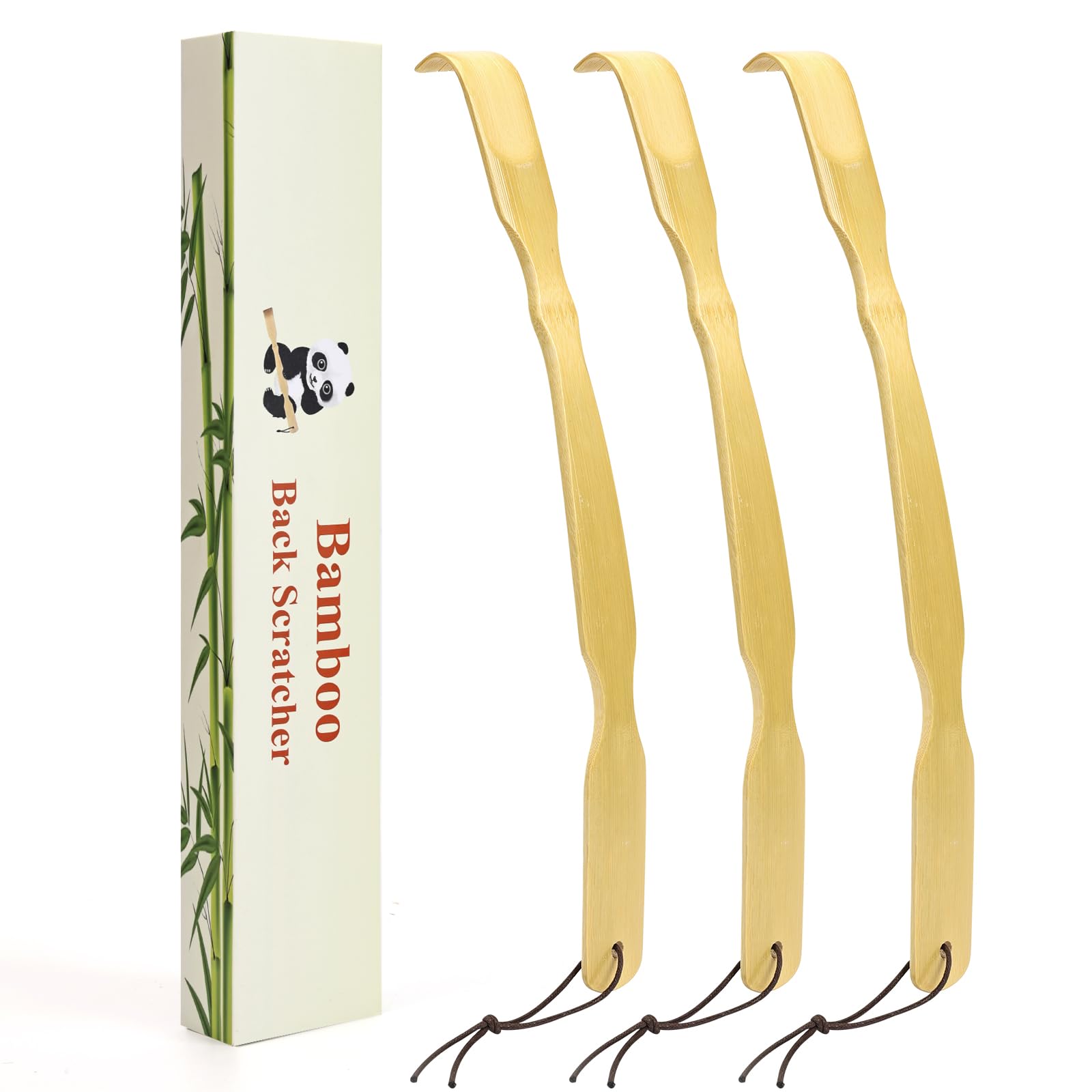 YIMICOO back scratcher with a 17-inch curved handle for easy reach.