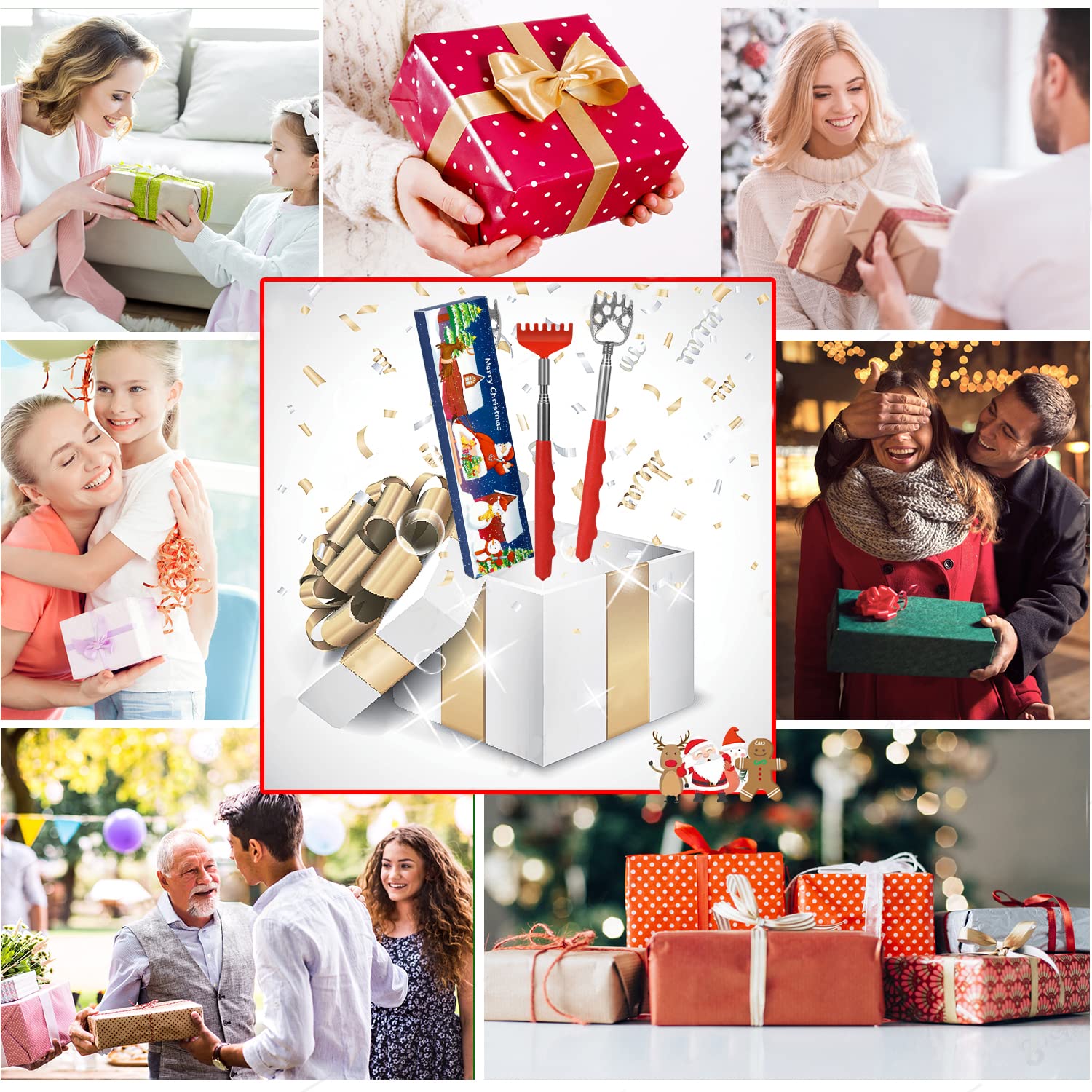 YIMICOO Santa's Claws back scratcher dual-pack for versatile gifting