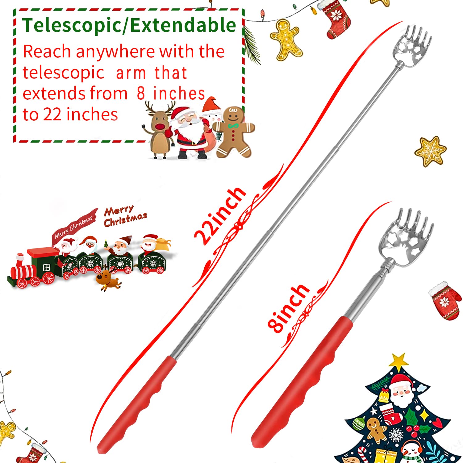YIMICOO Santa's Claws back scratcher extended for reach and relief