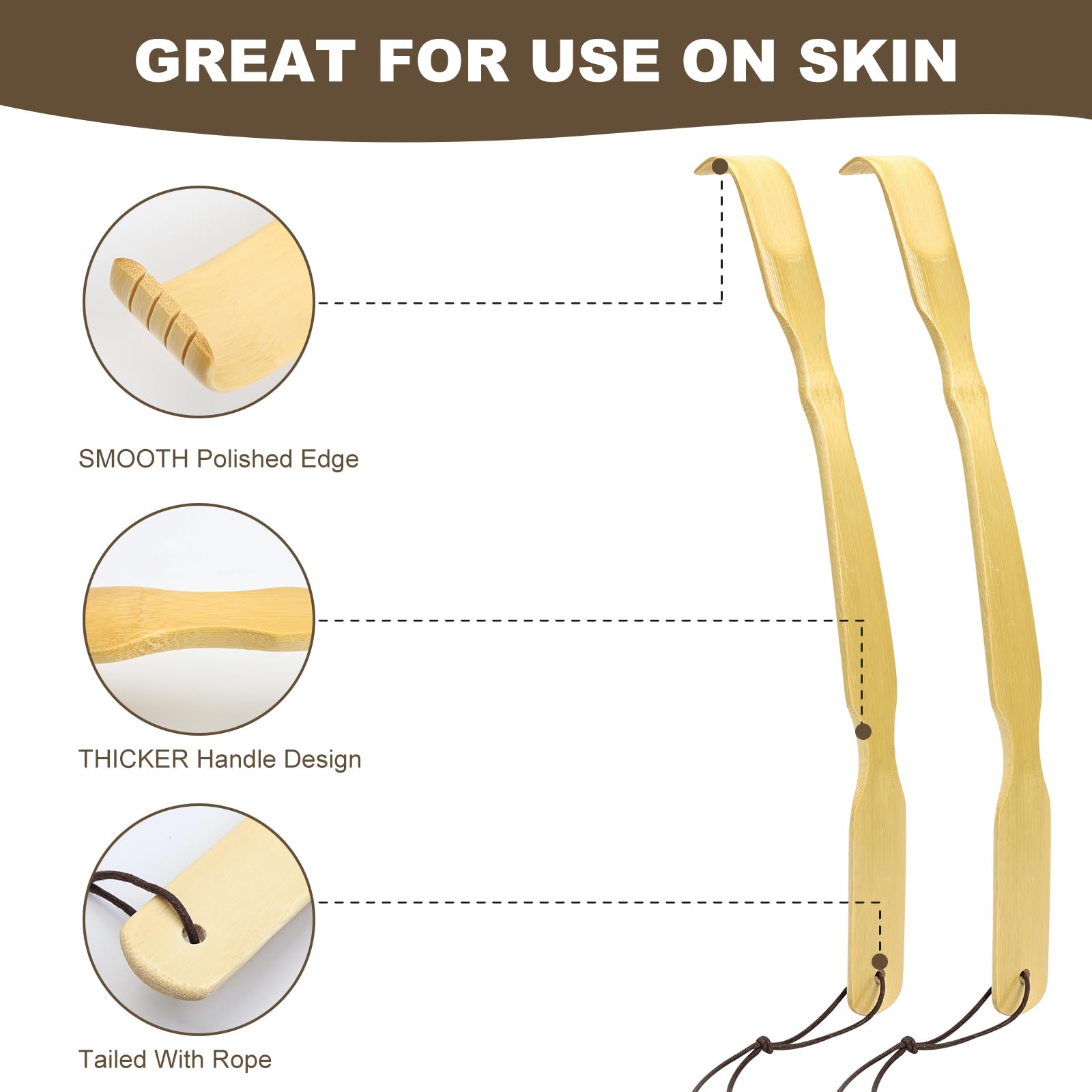 Three-pack of YIMICOO back scratchers ideal for gifting.