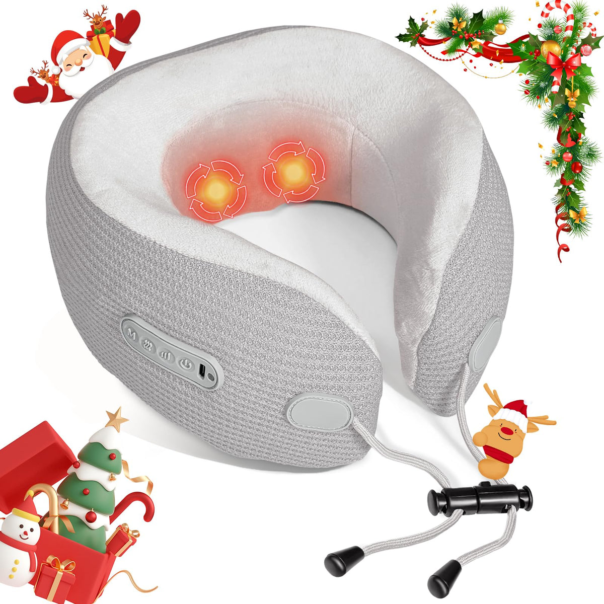 Yincook electric neck massager front view showing ergonomic fit for comfort