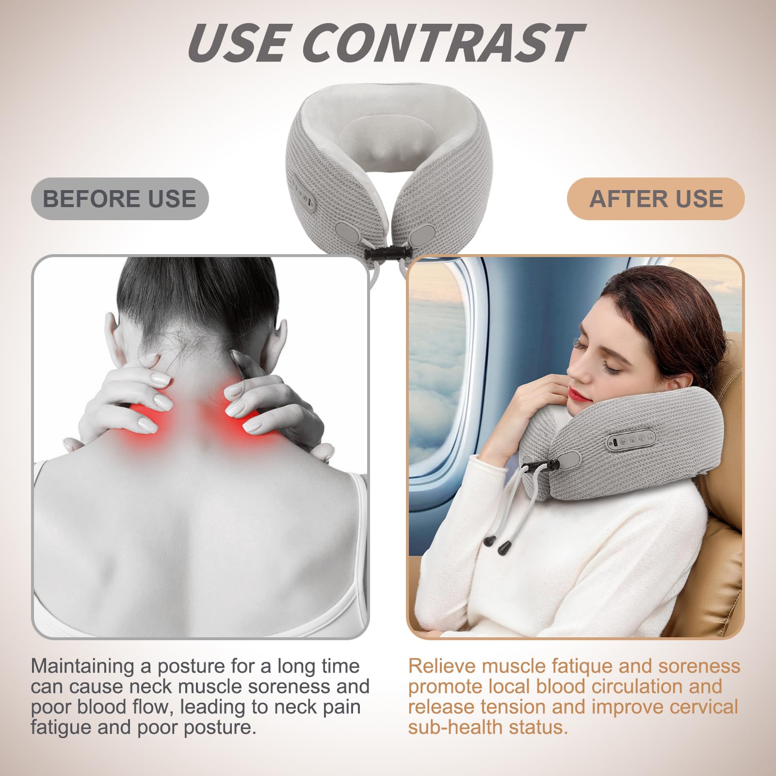 Yincook massage heads adapt across shoulders to calves