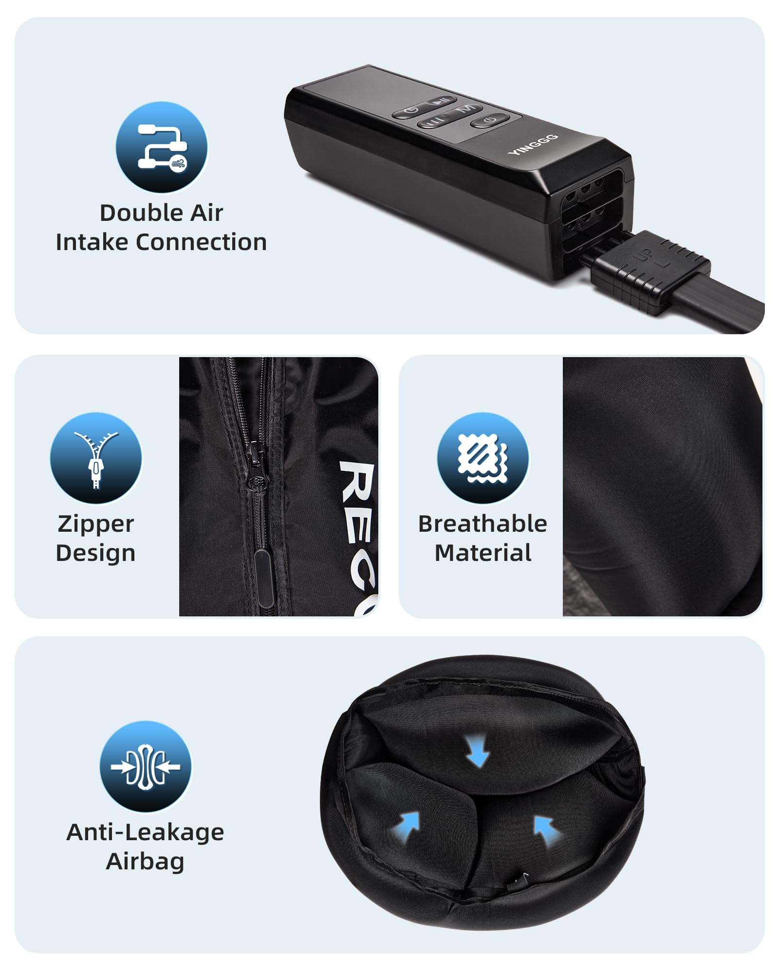 YINGGG device displaying 6 modes and auto timers for session control