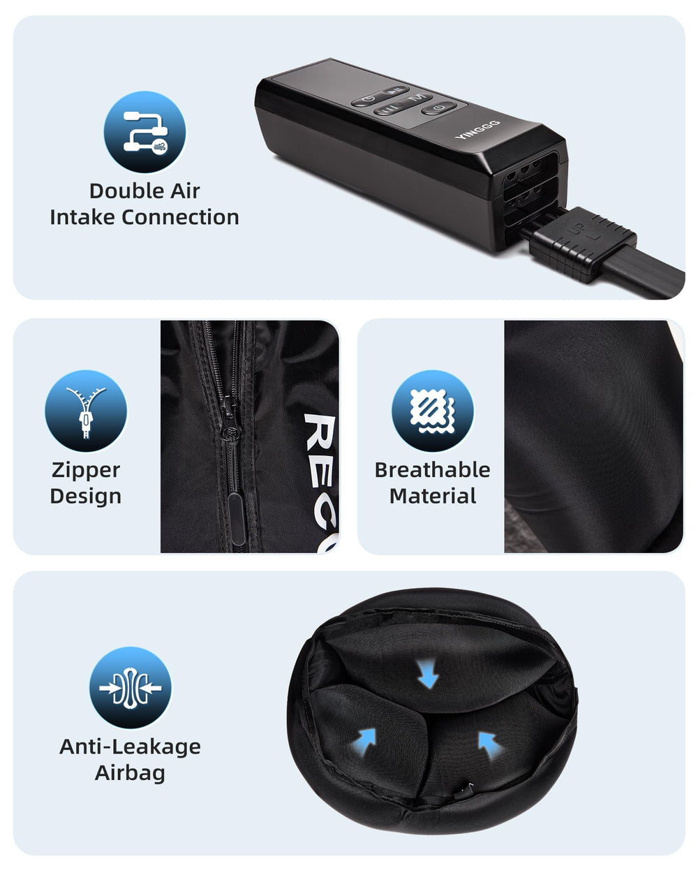YINGGG device displaying 6 modes and auto timers for session control