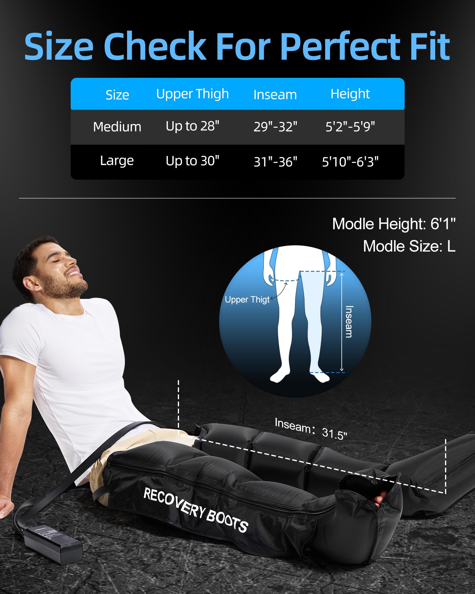 YINGGG adjustable-fit zipper on leg massager for secure wrap