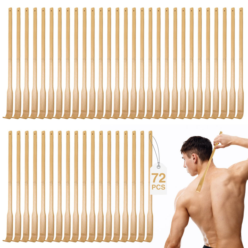 Yinkin bamboo back scratcher 72-pack bundle, ideal for gifting to seniors and family.