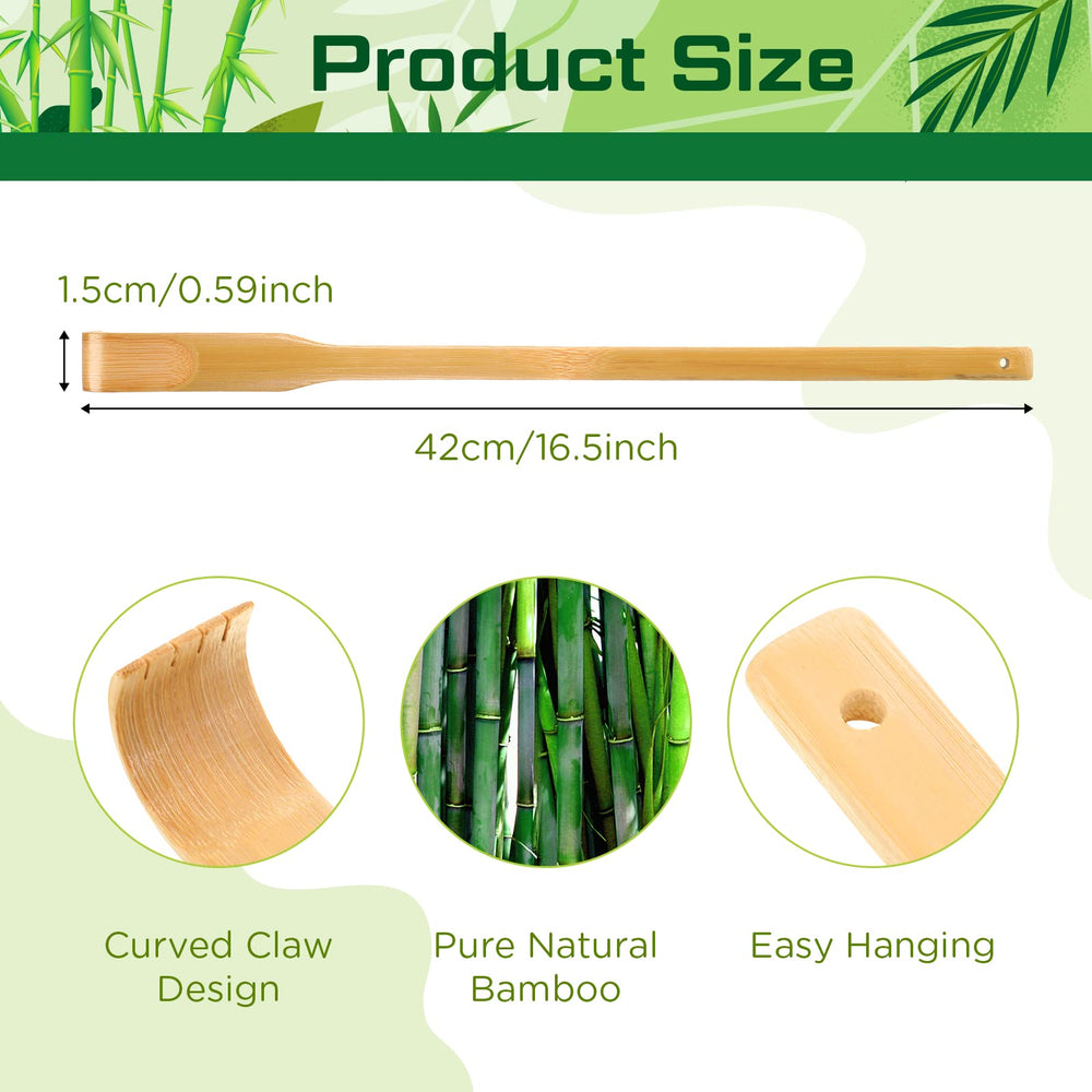Yinkin bamboo back scratcher with hanging rope for easy storage