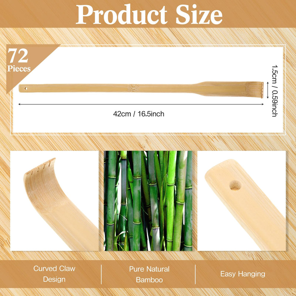 Yinkin bamboo back scratcher with long handle reaches hard-to-reach areas comfortably.