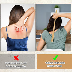 Yinkin bamboo back scratcher shows natural wood finish and durable construction.