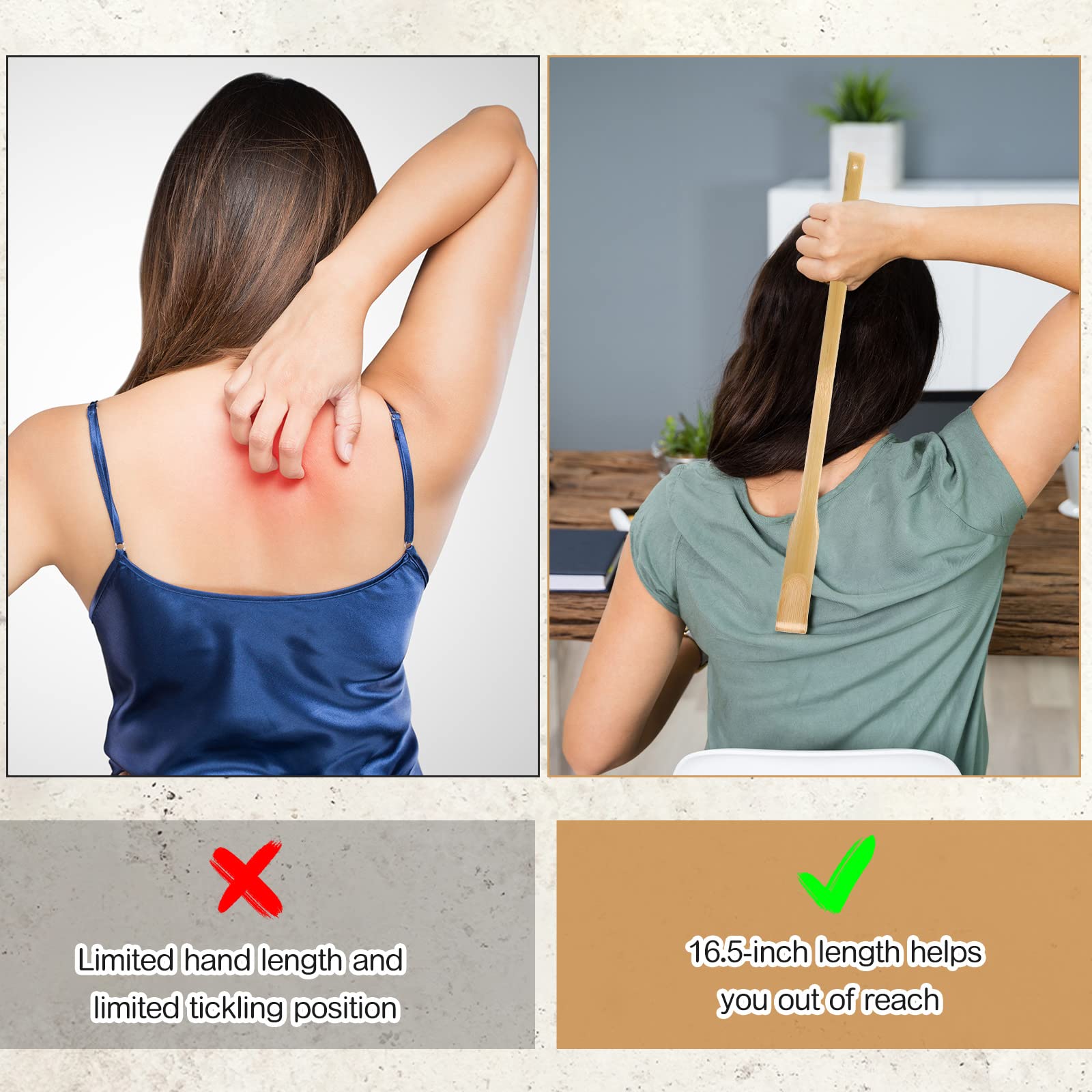 Yinkin ergonomic back scratcher designed for easy grip and soothing scratch.