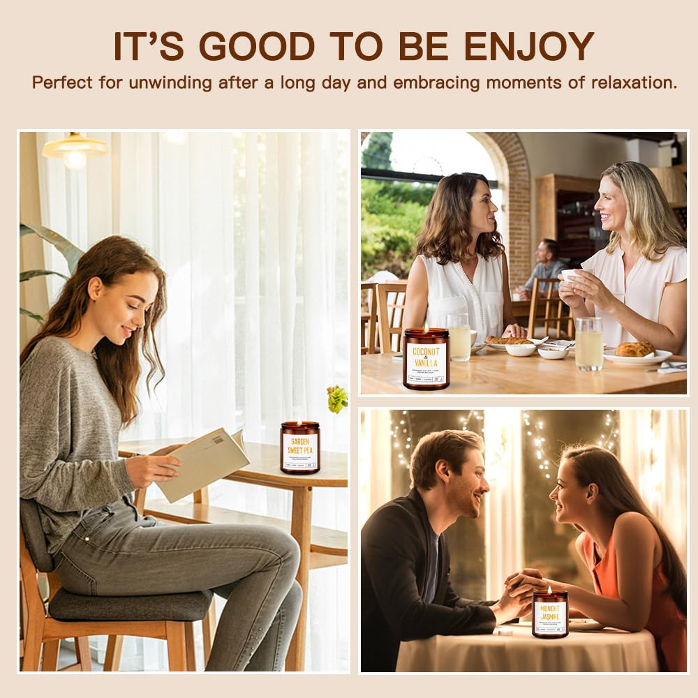 Yinuo Candle Amber Glass Jar design adds style and long burn