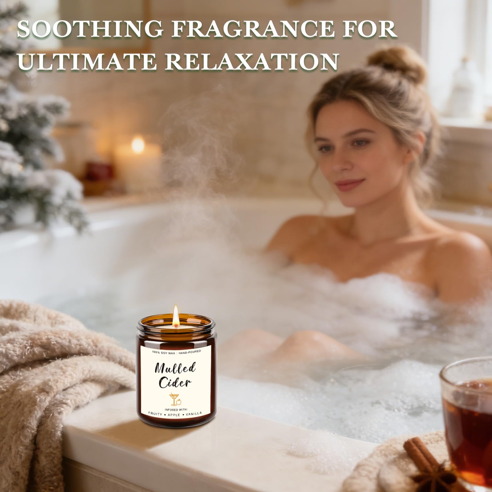 Yinuo Candle Sandalwood Rose jar adds luxurious calm to baths.