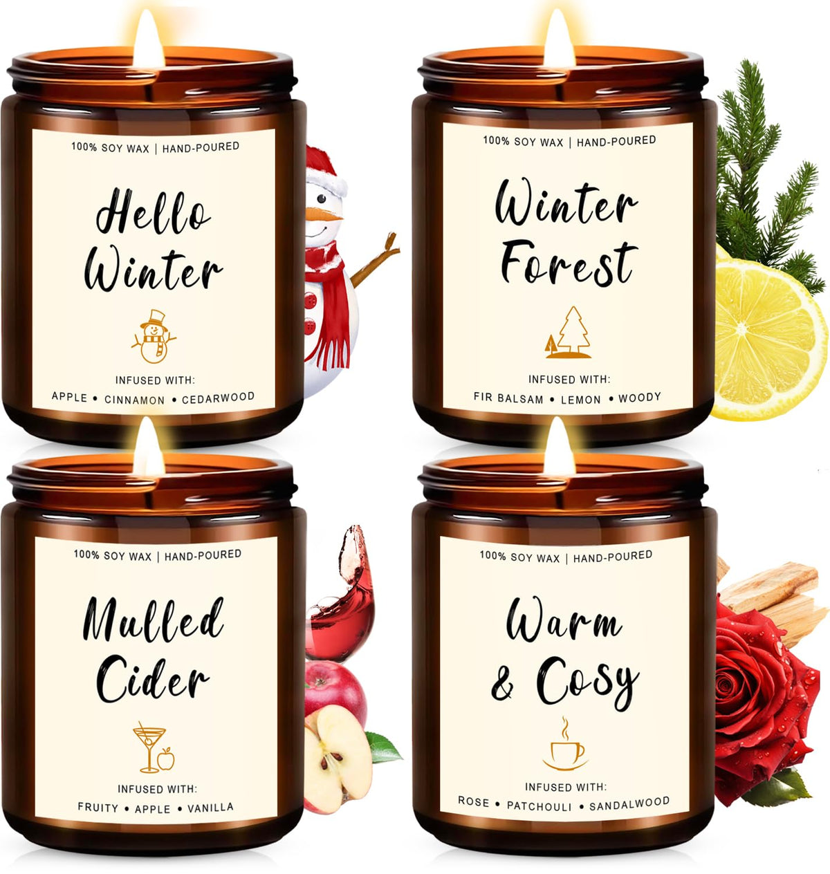 Yinuo Candle Apple Cinnamon candle jar for cozy evenings.