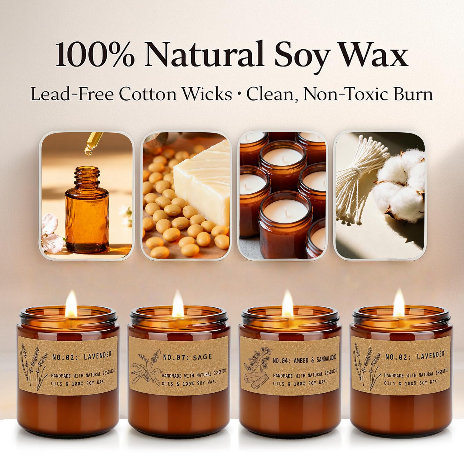YINUO LIGHT candles with clean burn and minimal smoke for safe home use.
