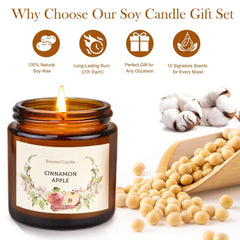 YINUO LIGHT ten premium soy candles in clear jars provide long-lasting aroma