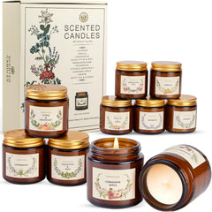 YINUO LIGHT Christmas candle gift set in amber jar for festive ambiance